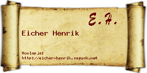 Eicher Henrik névjegykártya